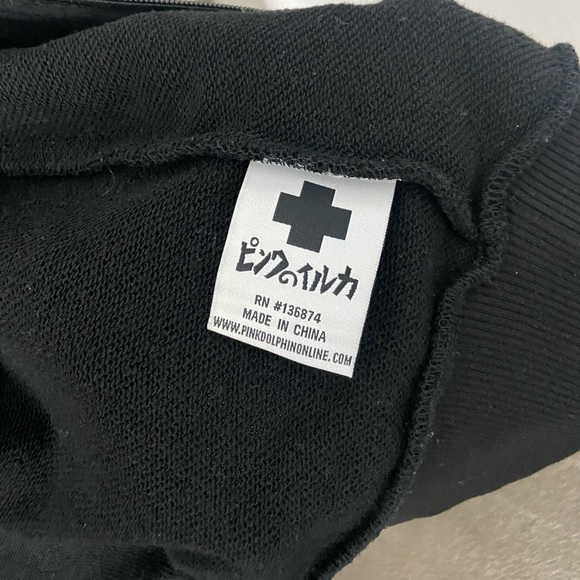 PINK DOLPHIN HOODIE BLACK COLOR SIZE MEDIUM - Picture 3 of 10